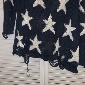 Fantastic Fawn Star Distressed Sweater